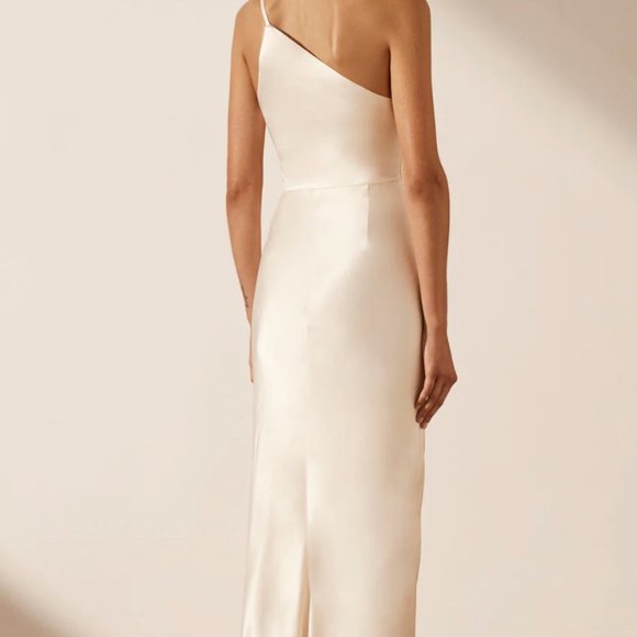 Shona Joy LA LUNE ASYMMETRICAL GATHERED MAXI DRESS - CREAM - Picture 2 of 4
